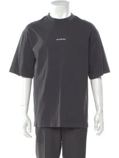 Pre-owned Acne Studios Graphic Print Crew Neck T-shirt In Gray