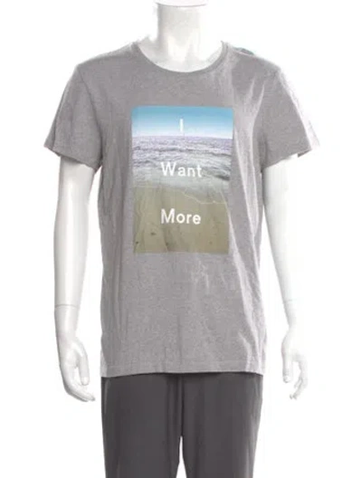 Pre-owned Acne Studios Graphic Print Crew Neck T-shirt In Gray