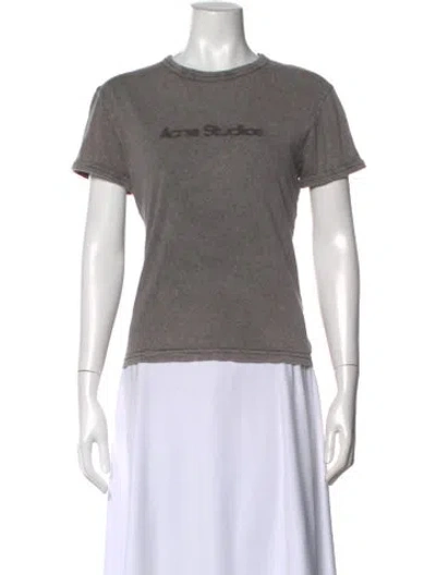 Pre-owned Acne Studios Graphic Print Crew Neck T-shirt In Gray
