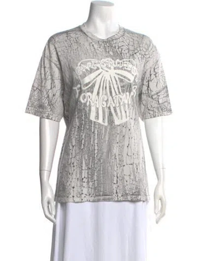 Pre-owned Acne Studios Graphic Print Crew Neck T-shirt In Gray