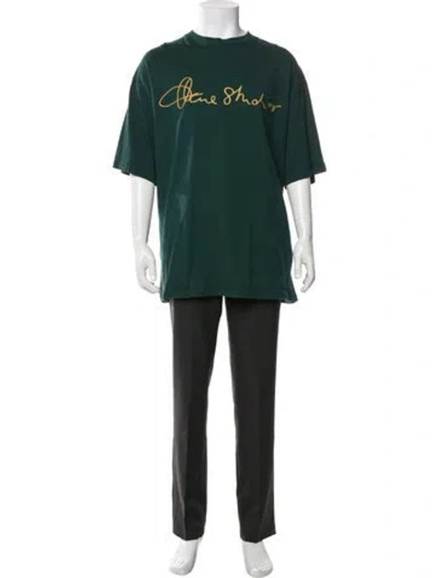 Pre-owned Acne Studios Graphic Print Crew Neck T-shirt In Green