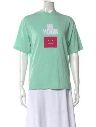 Pre-owned Acne Studios Graphic Print Crew Neck T-shirt In Green