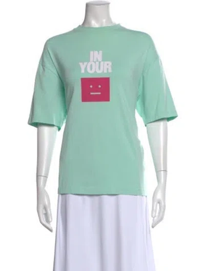 Pre-owned Acne Studios Graphic Print Crew Neck T-shirt In Green
