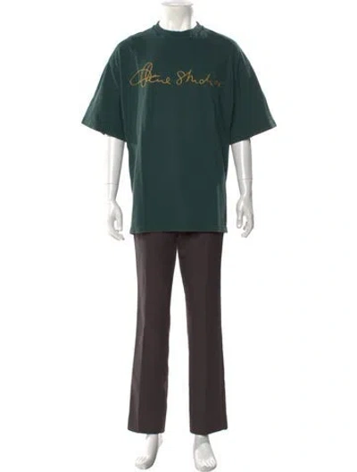 Pre-owned Acne Studios Graphic Print Crew Neck T-shirt In Green