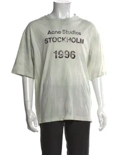 Pre-owned Acne Studios Graphic Print Crew Neck T-shirt In Green