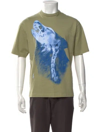 Pre-owned Acne Studios Graphic Print Crew Neck T-shirt In Green