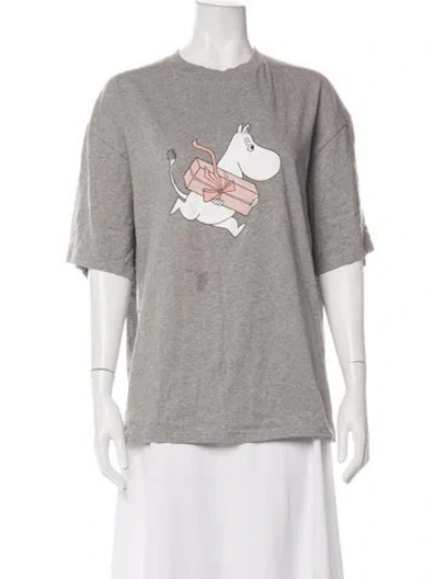 Pre-owned Acne Studios Graphic Print Crew Neck T-shirt In Grey