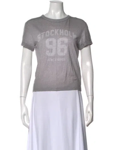 Pre-owned Acne Studios Graphic Print Crew Neck T-shirt In Grey