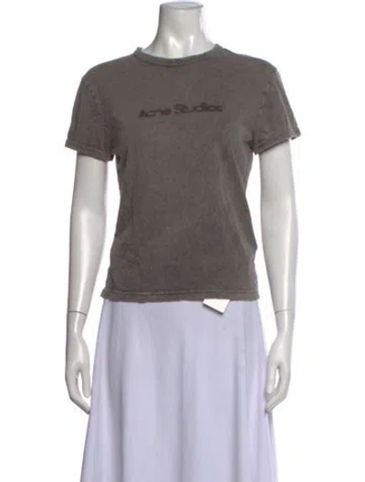 Pre-owned Acne Studios Graphic Print Crew Neck T-shirt In Grey