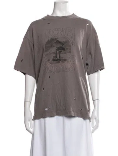 Pre-owned Acne Studios Graphic Print Crew Neck T-shirt In Grey