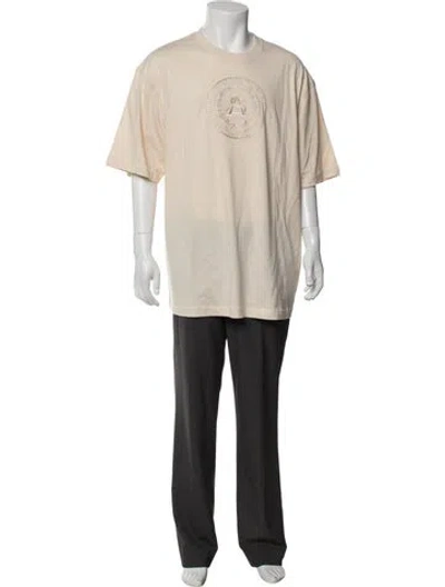 Pre-owned Acne Studios Graphic Print Crew Neck T-shirt In Neutrals