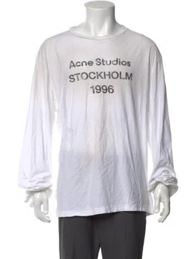 Pre-owned Acne Studios Graphic Print Crew Neck T-shirt In Neutrals