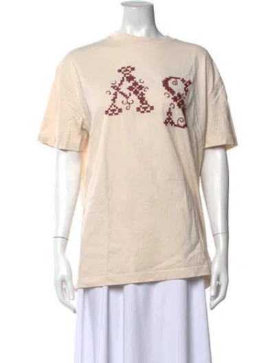 Pre-owned Acne Studios Graphic Print Crew Neck T-shirt In Neutrals