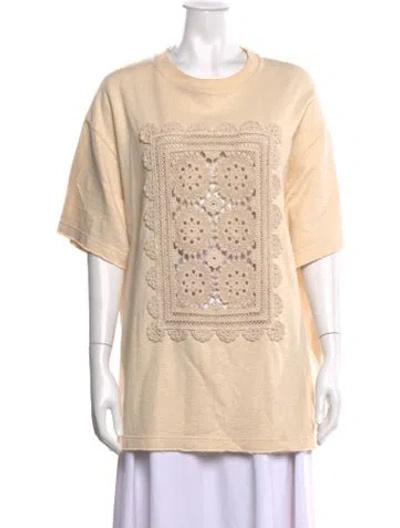 Pre-owned Acne Studios Graphic Print Crew Neck T-shirt In Neutrals