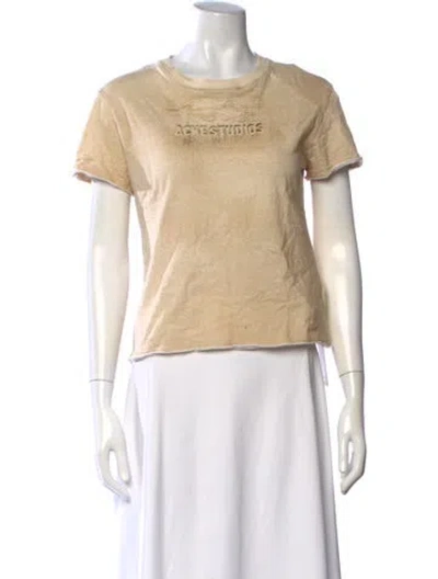 Pre-owned Acne Studios Graphic Print Crew Neck T-shirt In Neutrals