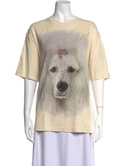 Pre-owned Acne Studios Graphic Print Crew Neck T-shirt In Neutrals