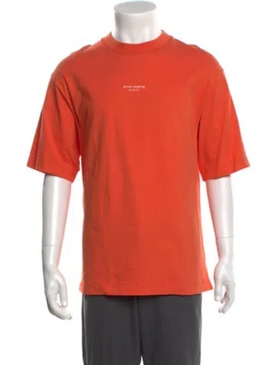 Pre-owned Acne Studios Graphic Print Crew Neck T-shirt In Orange