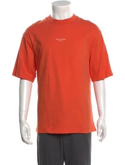 Pre-owned Acne Studios Graphic Print Crew Neck T-shirt In Orange