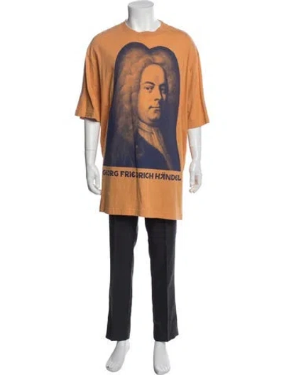 Pre-owned Acne Studios Graphic Print Crew Neck T-shirt In Orange