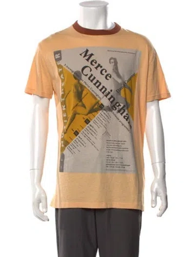 Pre-owned Acne Studios Graphic Print Crew Neck T-shirt In Orange