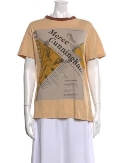 Pre-owned Acne Studios Graphic Print Crew Neck T-shirt In Orange