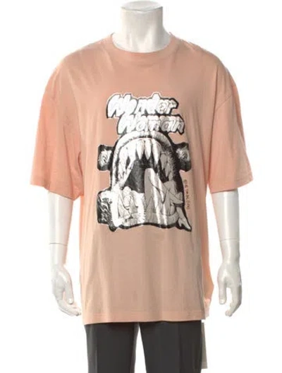 Pre-owned Acne Studios Graphic Print Crew Neck T-shirt In Pink