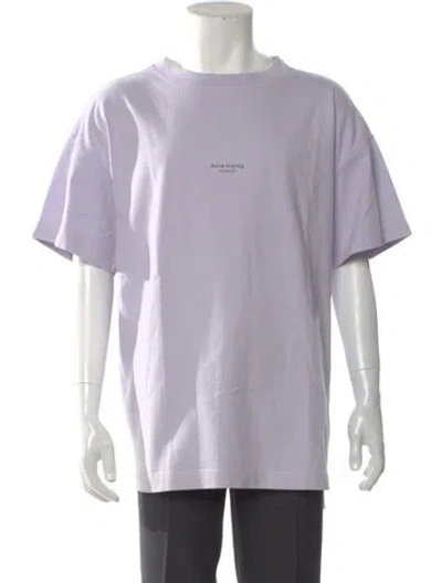 Pre-owned Acne Studios Graphic Print Crew Neck T-shirt In Purple