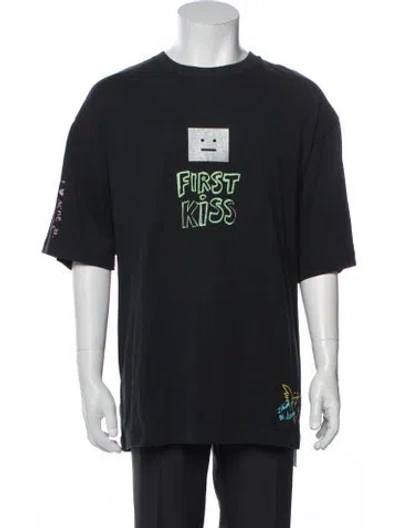 Pre-owned Acne Studios Graphic Print Crew Neck T-shirt W/ Tags In Black