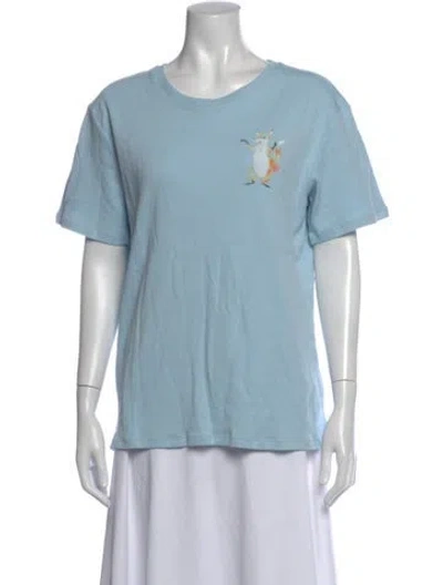 Pre-owned Acne Studios Graphic Print Crew Neck T-shirt W/ Tags In Blue