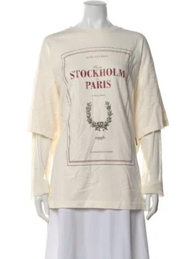 Pre-owned Acne Studios Graphic Print Crew Neck T-shirt W/ Tags In Neutral