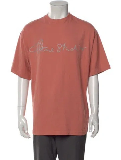 Pre-owned Acne Studios Graphic Print Crew Neck T-shirt W/ Tags In Orange
