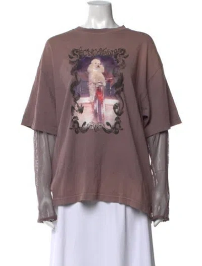Pre-owned Acne Studios Graphic Print Crew Neck T-shirt W/ Tags In Purple