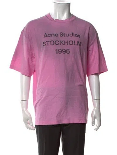 Pre-owned Acne Studios Graphic Print Crew Neck T-shirt W/ Tags In Purple
