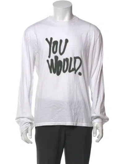 Pre-owned Acne Studios Graphic Print Crew Neck T-shirt In White