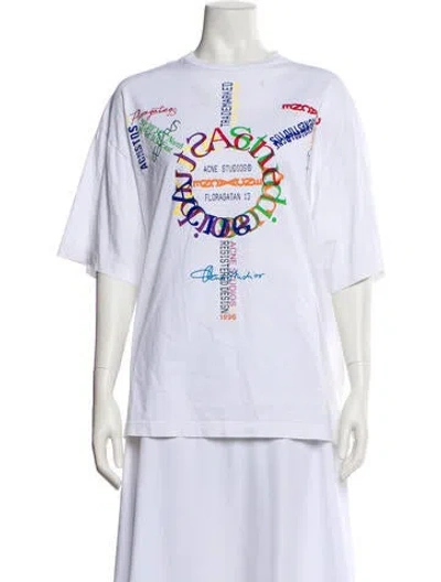 Pre-owned Acne Studios Graphic Print Crew Neck T-shirt In White