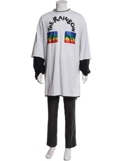 Pre-owned Acne Studios Graphic Print Crew Neck T-shirt In White