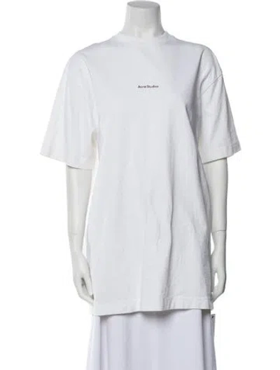 Pre-owned Acne Studios Graphic Print Crew Neck T-shirt In White