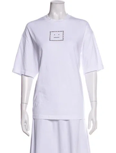 Pre-owned Acne Studios Graphic Print Crew Neck T-shirt In White