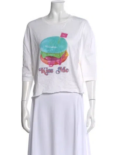 Pre-owned Acne Studios Graphic Print Crew Neck T-shirt In White