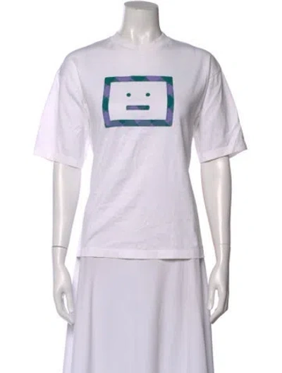 Pre-owned Acne Studios Graphic Print Crew Neck T-shirt In White