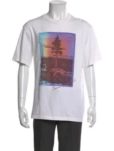 Pre-owned Acne Studios Graphic Print Crew Neck T-shirt In White