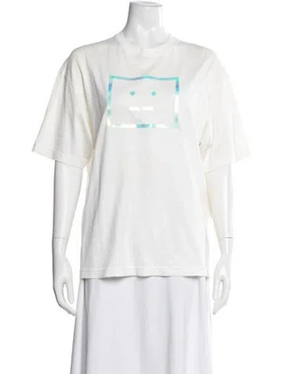 Pre-owned Acne Studios Graphic Print Crew Neck T-shirt In White
