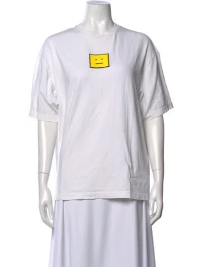 Pre-owned Acne Studios Graphic Print Crew Neck T-shirt In White