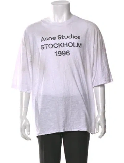 Pre-owned Acne Studios Graphic Print Crew Neck T-shirt In White