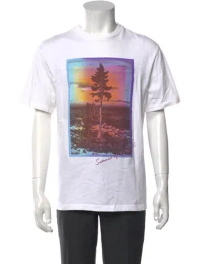 Pre-owned Acne Studios Graphic Print Crew Neck T-shirt In White