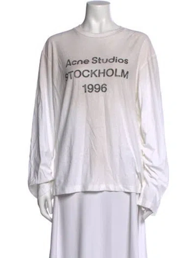 Pre-owned Acne Studios Graphic Print Crew Neck T-shirt In White