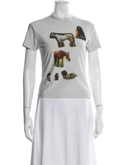 Pre-owned Acne Studios Graphic Print Crew Neck T-shirt In White