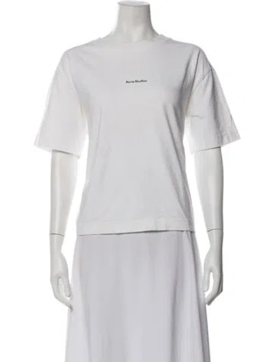 Pre-owned Acne Studios Graphic Print Crew Neck T-shirt In White