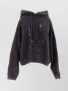 ACNE STUDIOS GRAPHIC PRINT HOODED SWEATER WITH RIBBED FINISH