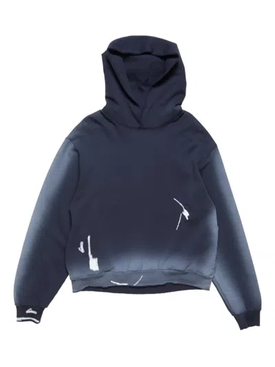 Acne Studios Graphic-print Hoodie In Blue